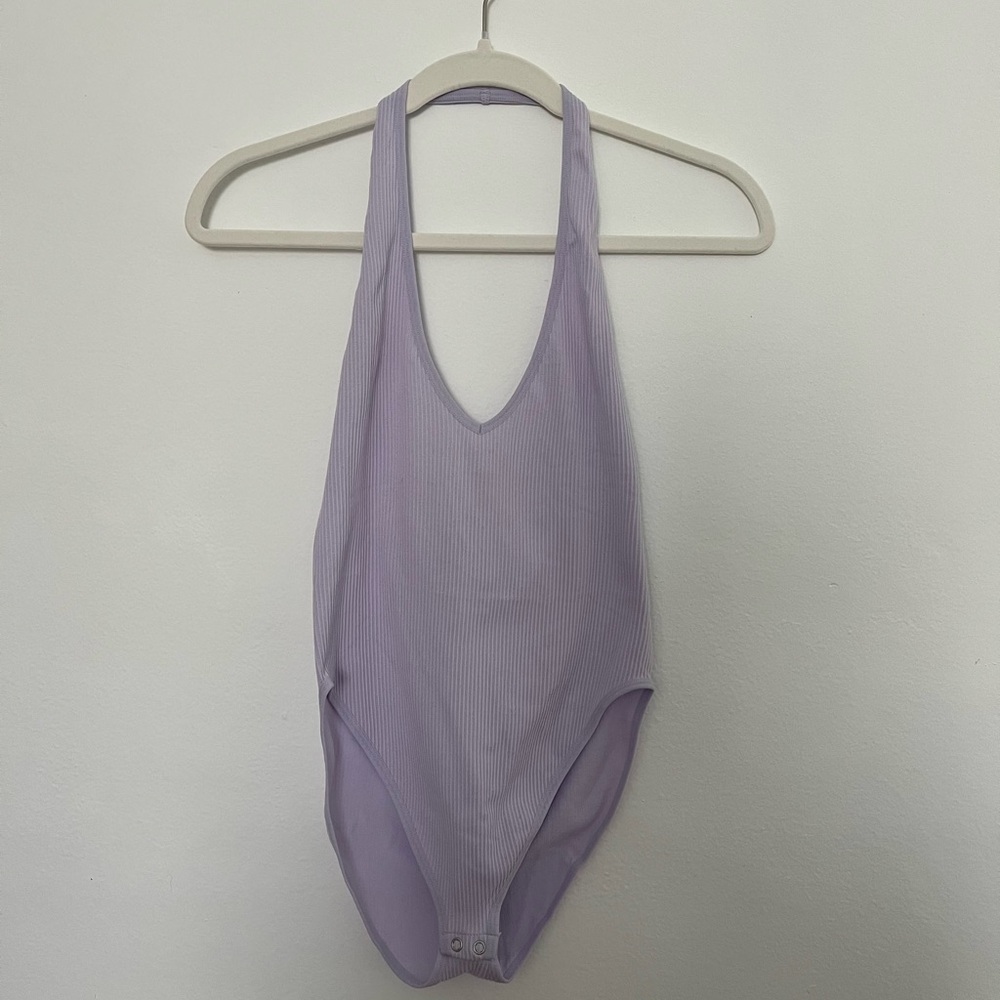 Lilac Halter Top Ribbed Bodysuit💜